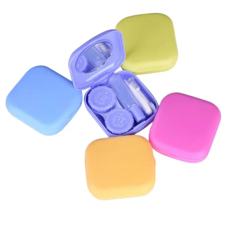 Ddbos Lovely Pocket Mini Contact Lens Case Travel Kit Easy Carry Mirror Lenses Box Container