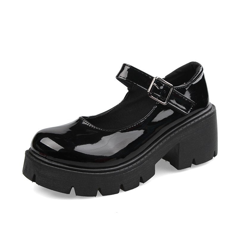 Lolita platform shoes women Japanese Style Mary Jane Shoes Vintage Girls High Heel College Student shoes boots 42