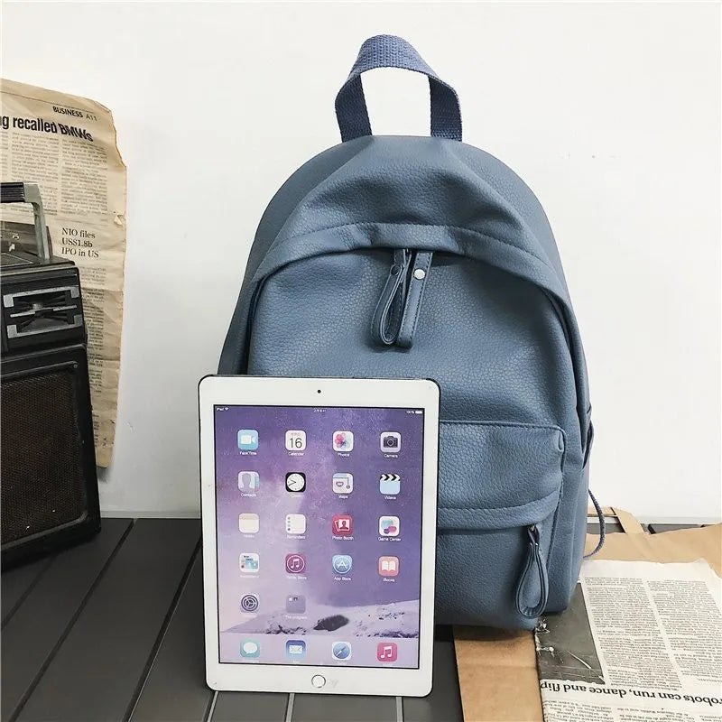 Ddbos BACK TO SCHOOL New Fashion Backpack Laptop Shoulder Bag PU Leather Travel Women Backpacks College Student Book School Bags For Teenage Girls