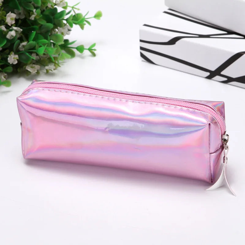 Ddbos BACK TO SCHOOL 1 Pcs Kawaii Pencil Case Laser girl's heart is simple School Pencil Box Pencilcase Pencil Bag School Supplies Stationery