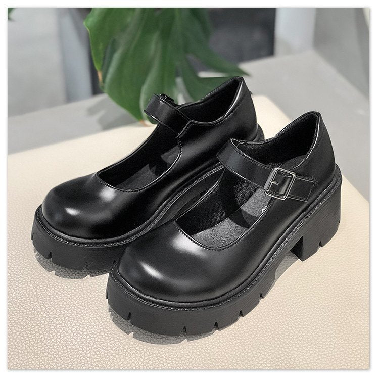 Lolita platform shoes women Japanese Style Mary Jane Shoes Vintage Girls High Heel College Student shoes boots 42