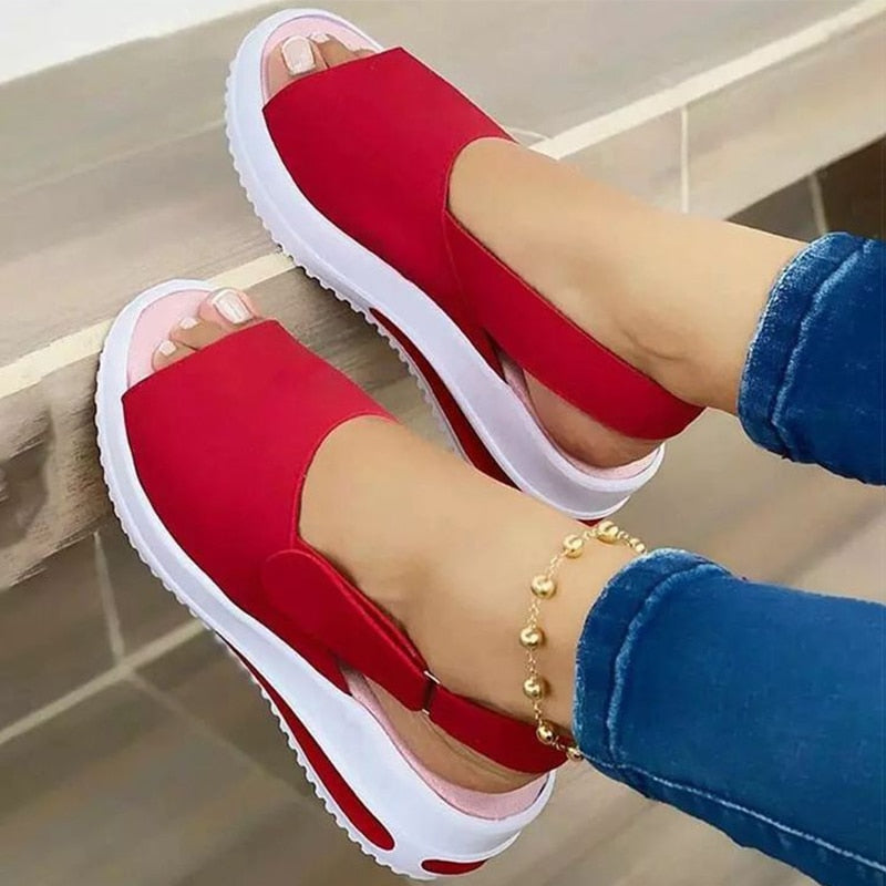 Ddbos Women Sandals Heels Sandals Peep Top Summer Shoes Women Platform Sandals Soft Wedges Shoes Sandalias Mujer Casual Footwear