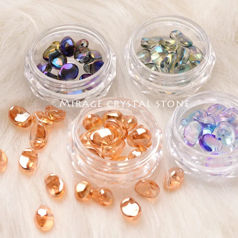 12pcs/box Crystal AB Nail Art Decorations Aurora Irregular Pixie Stones Jewelry 3D Shiny Rhinestones Japanese Nails Accessories