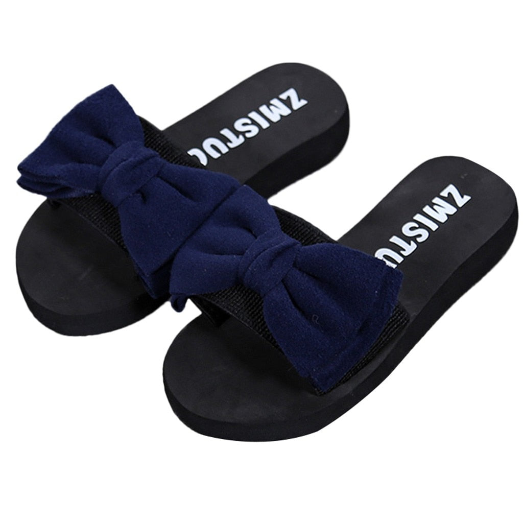 Ddbos Women Bow Summer Sandals Slipper Indoor Outdoor Flip-flops Beach Shoes New Fashion Female Casual Flower Slipper Zapatos