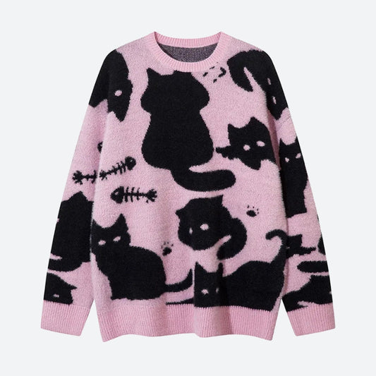 Ddbos - Kitten Sweater - chill guy 90s fashion mens fashion