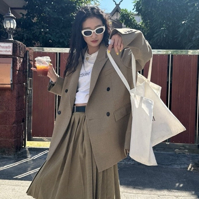 curvy casual outfits Korean Style Loose High-End Fashionable Niche Suit Tonglu Muze Early Autumn Elegant Casual Jacket 04