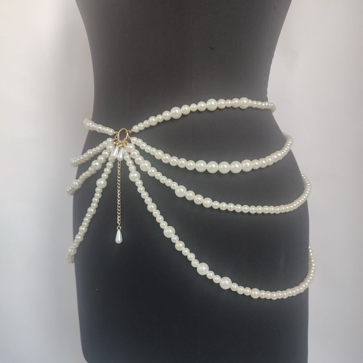 Waistchain Different Thickness Pearl Connected Multi-Layer Tassel Side Swing Chain Waist Chain Waist Decoration Personalized Belt