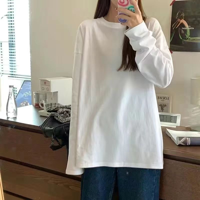 trending fall outfits Milk Soft Blue off-Shoulder Sweater Women's Spring and Autumn off-Shoulder Large Lapel Bottoming Shirt Slim Slimming Long Sleeve Sweater