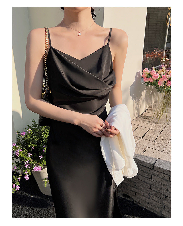 dresses French Strap Dress Women's Summer New High-Grade Slim-Fit Slimming Temperament Design Sense Niche