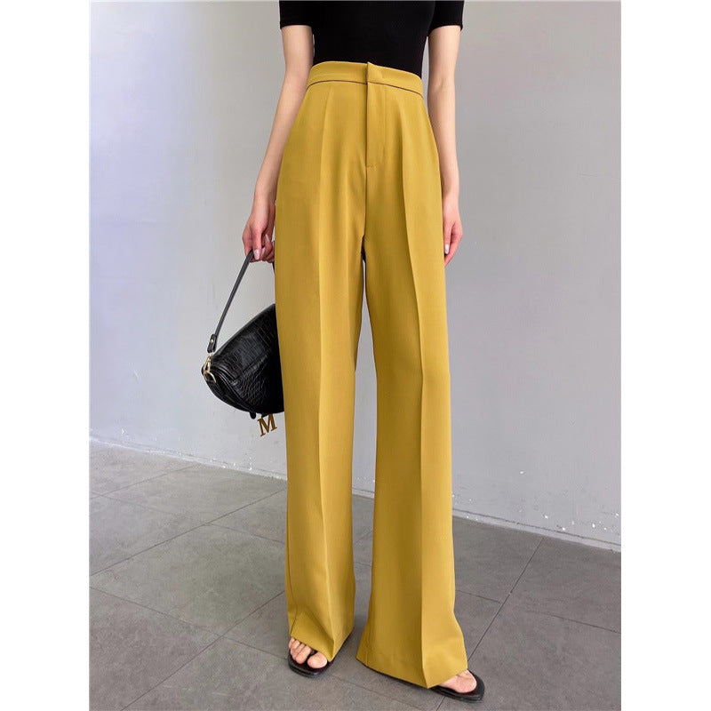 curvy casual outfits Spring and Autumn Purple Pants Wide-Leg Pants Women's Draping High Waist Slimming Straight Pants Casual Suit Pants