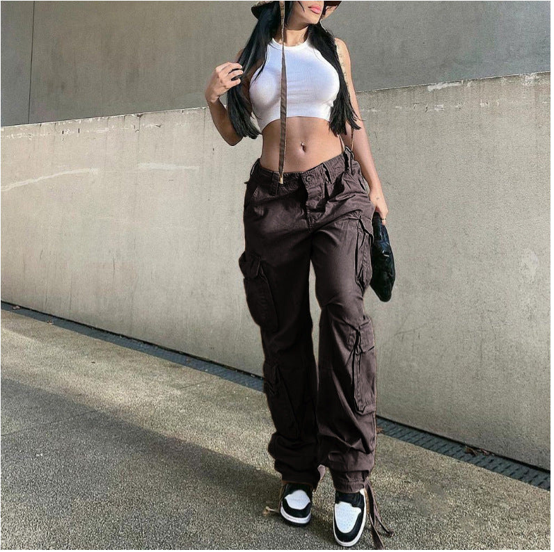 y2k Autumn and Winter New Women's Clothing Straight Trousers High Waist Loose Wide Leg Retro Daddy Jeans for Women