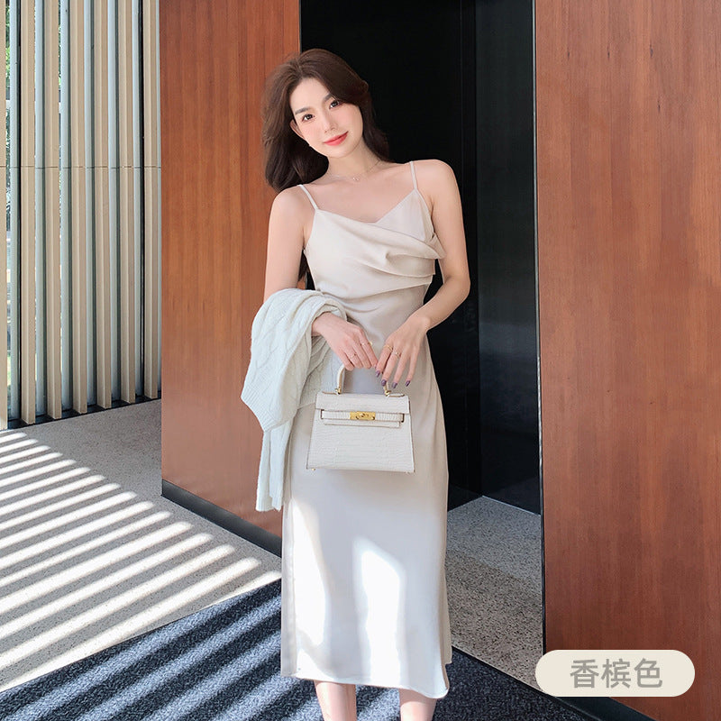 dresses French Strap Dress Women's Summer New High-Grade Slim-Fit Slimming Temperament Design Sense Niche