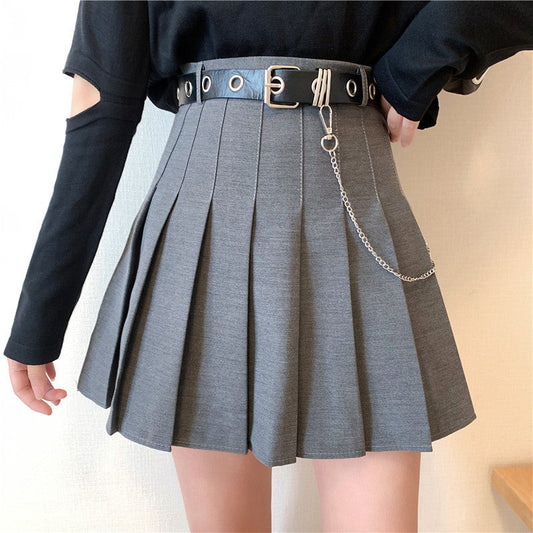 gothic dti 2024 Korean Style New High Waist Slimming Design Sense Niche Pleated Skirt A- Line Skirt Women's Skirt