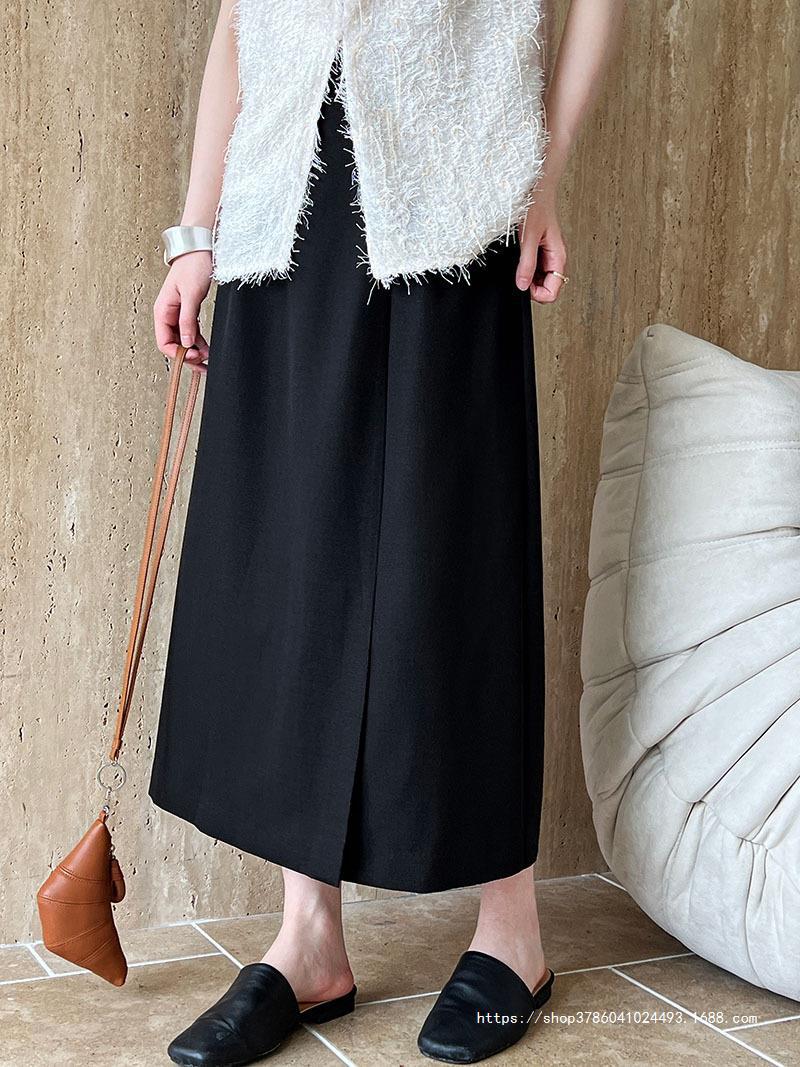 curvy casual outfits Split Suit Skirt Summer Draping Slimming High Waist Commuter One-Step Skirt