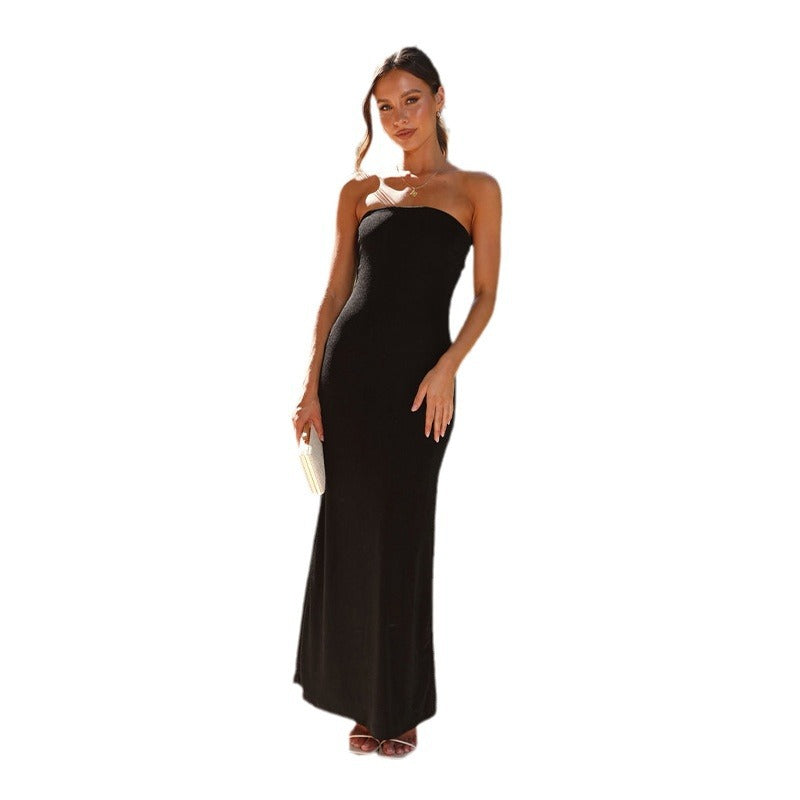 prom dresses Summer Fashion Sexy Tube Top Dress off-the-Shoulder Sheath Dress