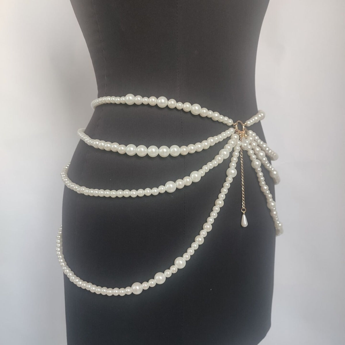 Waistchain Different Thickness Pearl Connected Multi-Layer Tassel Side Swing Chain Waist Chain Waist Decoration Personalized Belt