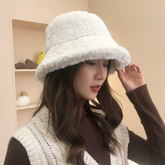 lolíta fashion dress to impress Hat Women's Autumn and Winter Classic Light Board Solid Color Lamb Wool Fisherman Hat Korean Style Versatile Warm Sun Hat for Students