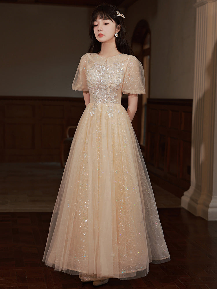 princess costume ideas Champagne Bridesmaid Dress Can Be Worn at Ordinary Times Student Graduation Season Host Dress