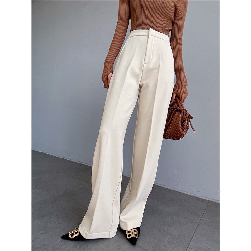 curvy casual outfits Spring and Autumn Purple Pants Wide-Leg Pants Women's Draping High Waist Slimming Straight Pants Casual Suit Pants