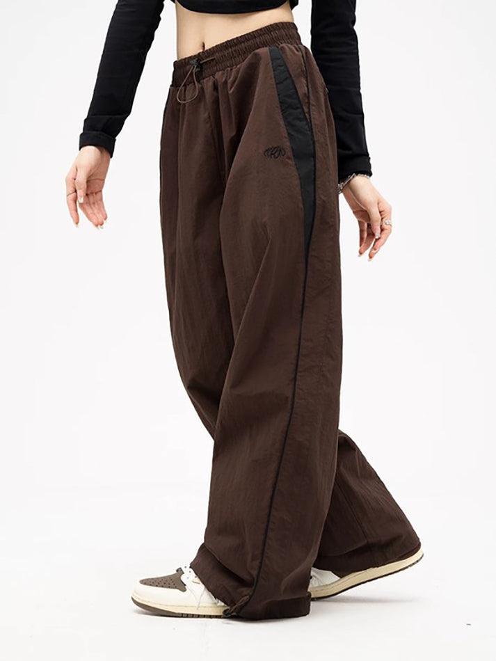 Ddbos - Contrast Piping Black Baggy Sweatpants