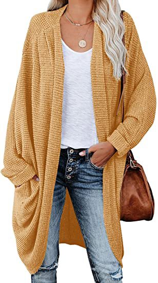 long sweater dress outfit 11 Color Women's Cardigan Long Sleeve Cardigan Coat Large Sweater Loose Bohemian Style Pocket Coat