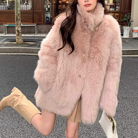 fall outfits 2024 Fur Winter New Lamb Fur Fur Coat Women's Mid-Length Fur Real Fur Coat