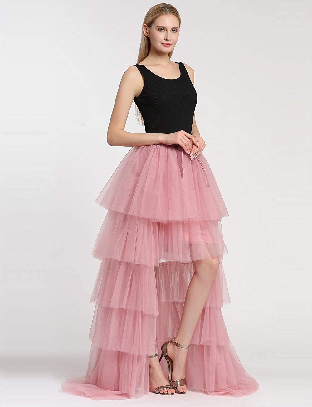 guys in skirts Mesh Fluffy Skirt Elastic Waist Detachable Watch Performance Wedding Vacation Travel Shooting Dancing Front Short Back Dress