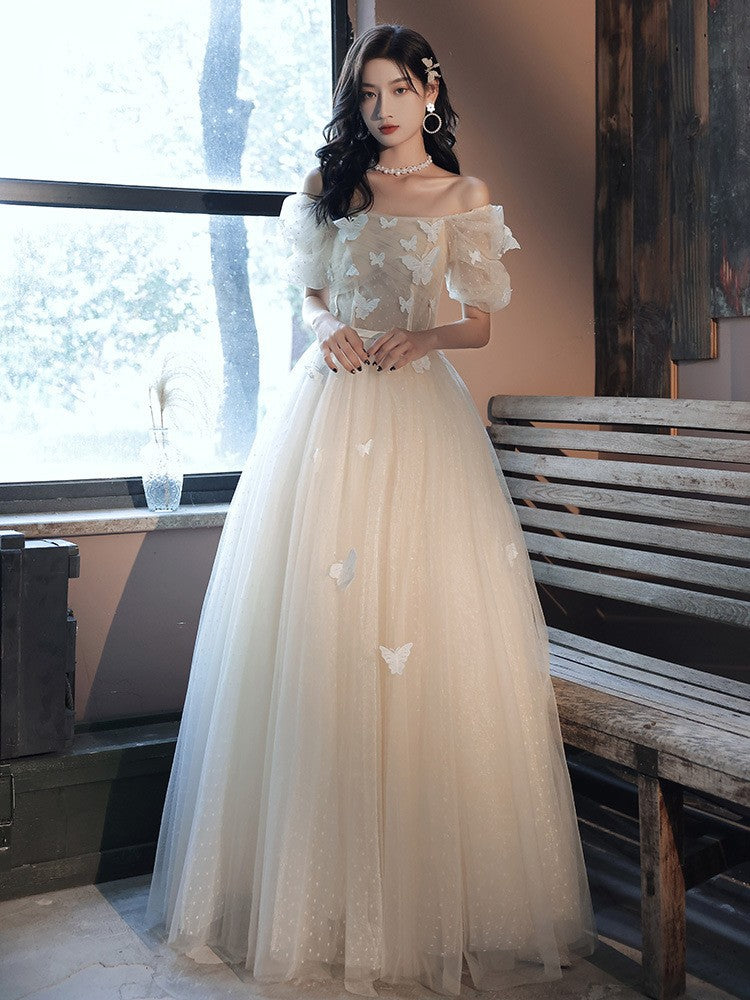 princess costume ideas Champagne Bridesmaid Dress Can Be Worn at Ordinary Times Student Graduation Season Host Dress