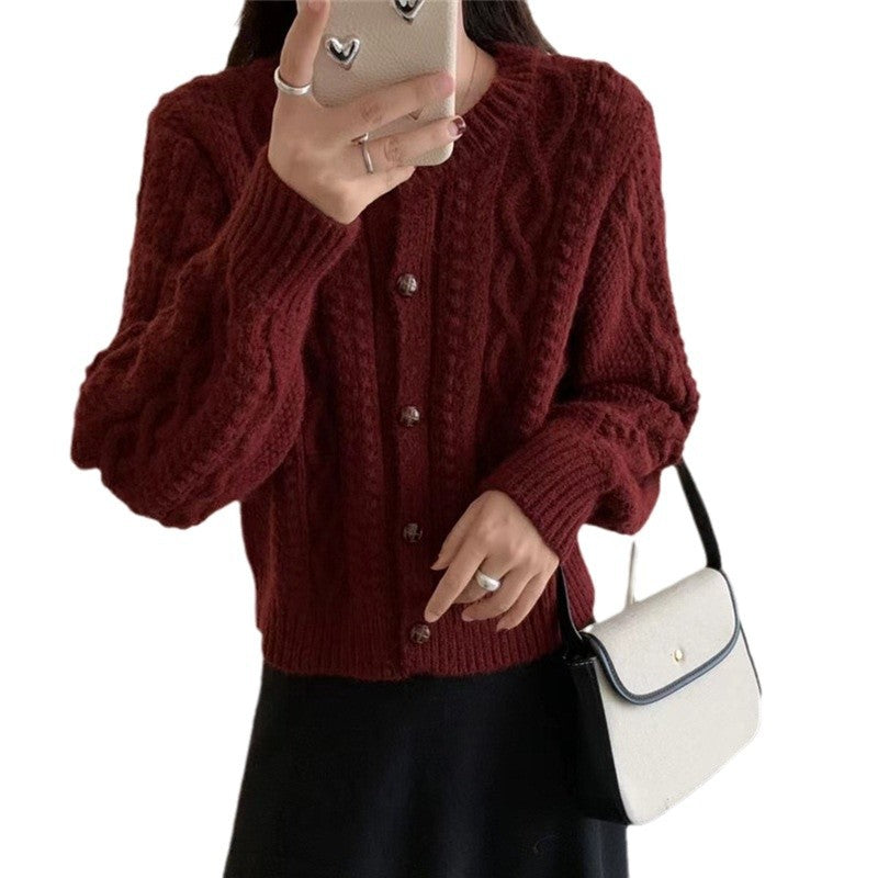 trending fall outfits Japanese Retro Twist Knitted Cardigan Women's Autumn and Winter Lazy Style Loose Soft Glutinous Short Thickened Sweater Coat