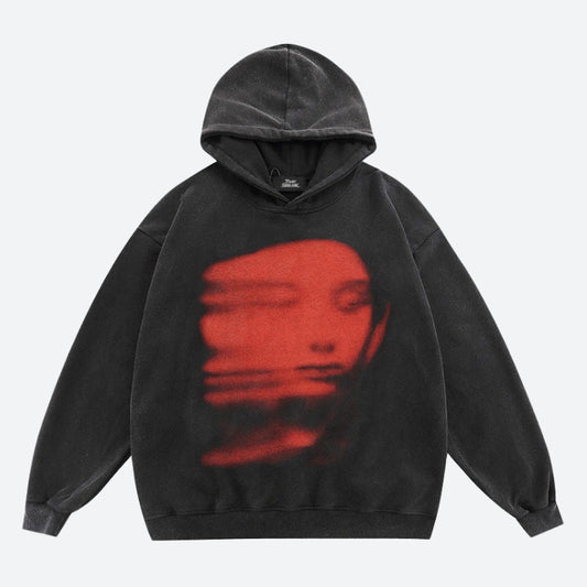 Ddbos - Red Face Hoodie - chill guy 90s fashion mens fashion