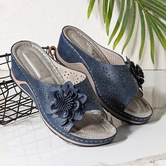 Ddbos Sandals Women Summer New Women's Woven Flower Wedge Slippers Outdoor Sports Beach Casual Peep Toe Comfortable Shoes