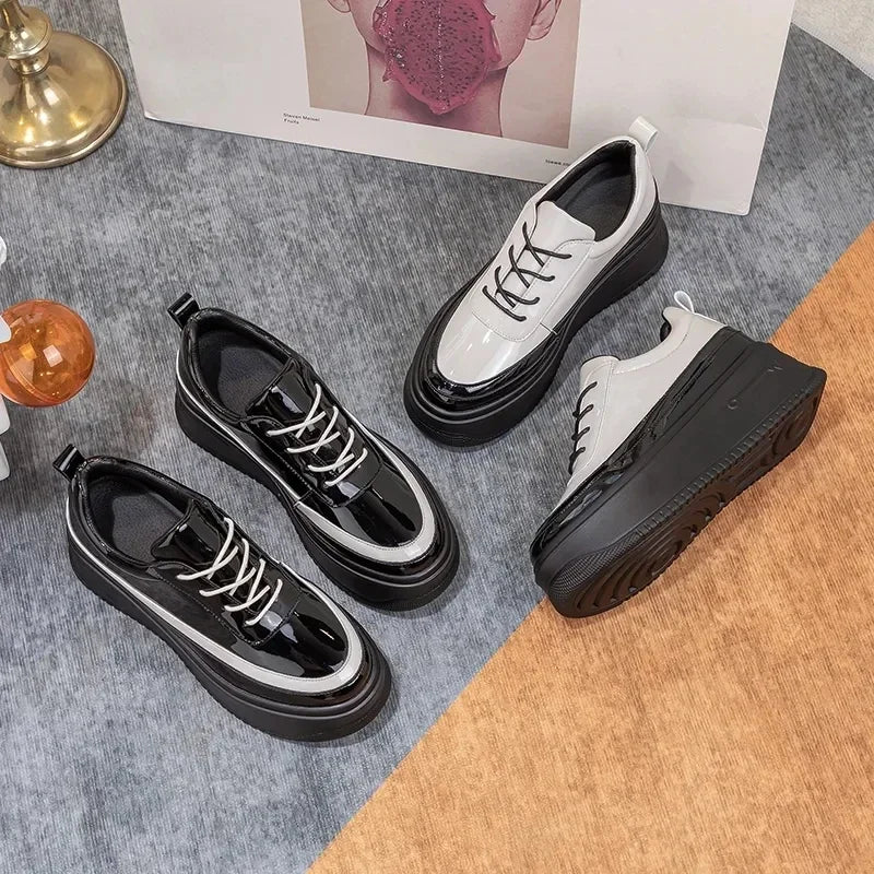 Ddbos Casual Sneakers Women Trends  Chunky Platform Sports Shoes Ladies High Heels Chic Elegant Shoe Flats Thick Bottom