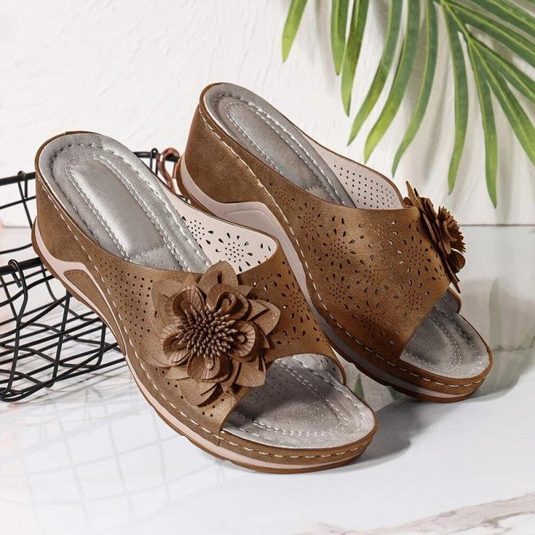 Ddbos Sandals Women Summer New Women's Woven Flower Wedge Slippers Outdoor Sports Beach Casual Peep Toe Comfortable Shoes