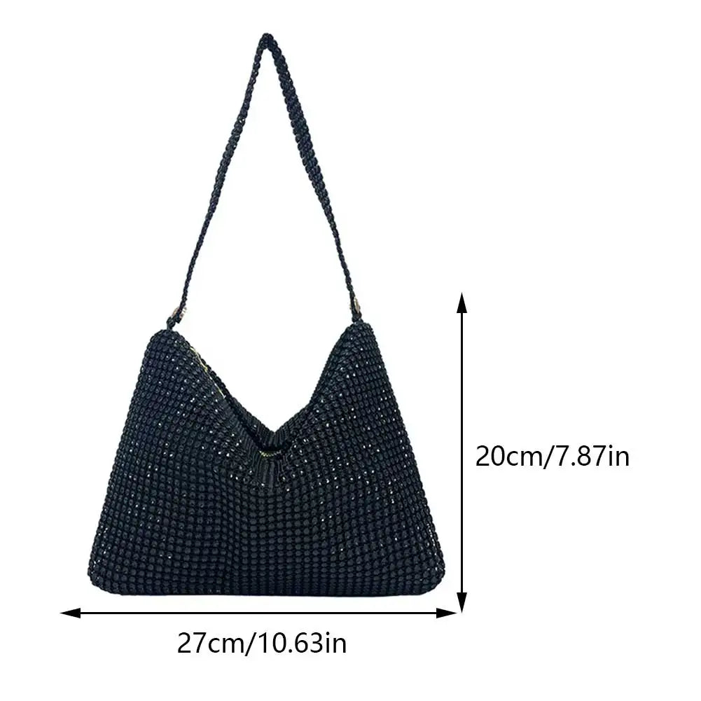 Ddbos Evening Clutch Bag for Women Glitter Elegant Top Handle Bags Ladies Party Wedding Bag Female Shiny Rhinestone Handbag Purses New