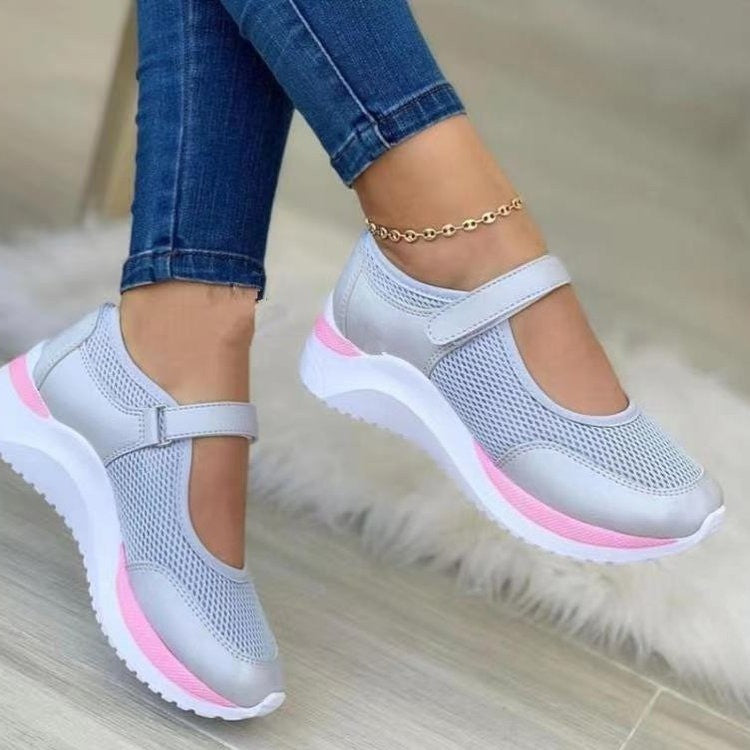 Ddbos Women Fashion Vulcanized Sneakers Platform Solid Color Flats Ladies Shoes Casual Breathable Wedges Ladies Walking Sneakers