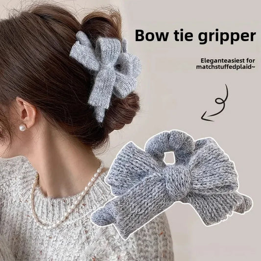 Ddbos Autumn and Winter Plush Bow Grab Clip  Wool Claw Clip Accesorios Para El Cabello  Крабик Для Волос  Hair Accessories for Women