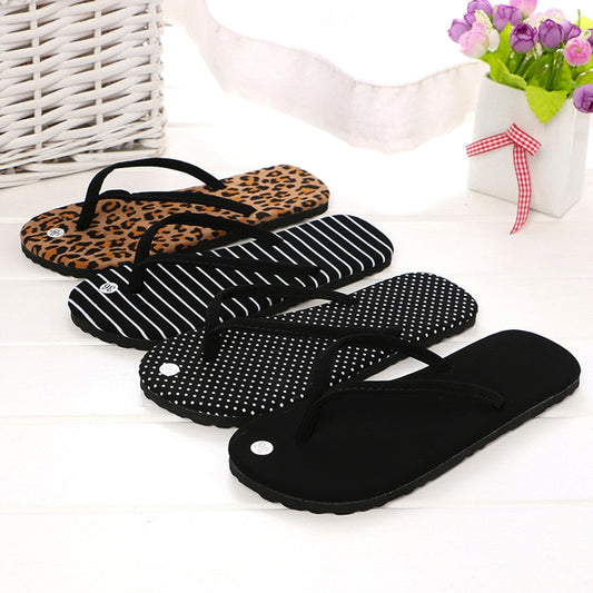 Summer Rubber Sandals Flip Flops Women Men Leopard Slippers Ladies Shoes Indoor Outdoor Flip-Flops Beach Flat Slides