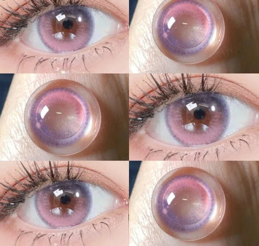 1 Pair Korean Fashion Lenses Pink Cosplay Anime Lenses Color Contact Lenses for Eyes Cosmetics Colored Lenses Red Lenses