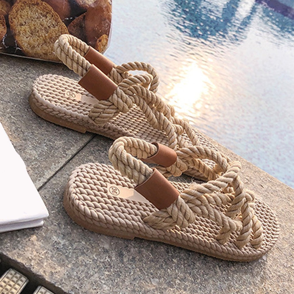 Ddbos Sandals Woman Shoes Braided Rope with Traditional Casual Style and Simple Creativity Fashion Sandals Women Summer Shoes