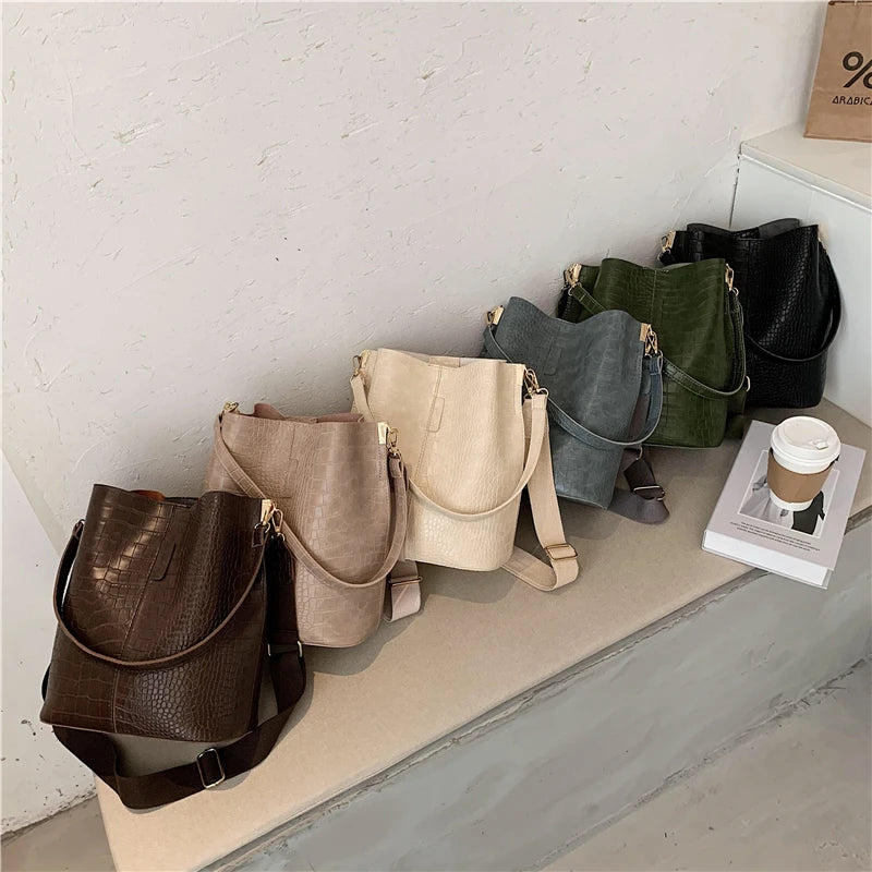 Ddbos Classical Style Stone Pattern Leather Small Crossbody Bags for Women Winter Korean Fashion Shoulder Bag Handbags