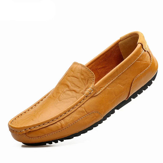 Leather Shoes for Men Casual Male Soft Sole Comfortable Shoes Men Slip-On Male Loafers Moccasins Driving Shoe Big Size 38-47