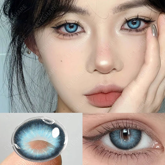 Ddbos NEW Eyes Contact Lenses 1pair Colored Contact Lens for Eye Blue Contact Lens Yearly Use Beauty Makeup Brown Eyes Lenses