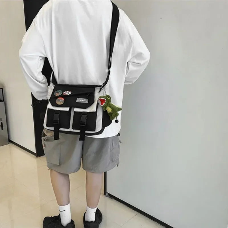 Ddbos BACK TO SCHOOL Harajuku Men Nylon Crossbody Bags for Women Messenger Bag Girls School Book Bags Youth Canvas Handbags Shoulder Bag Sac Bolsas