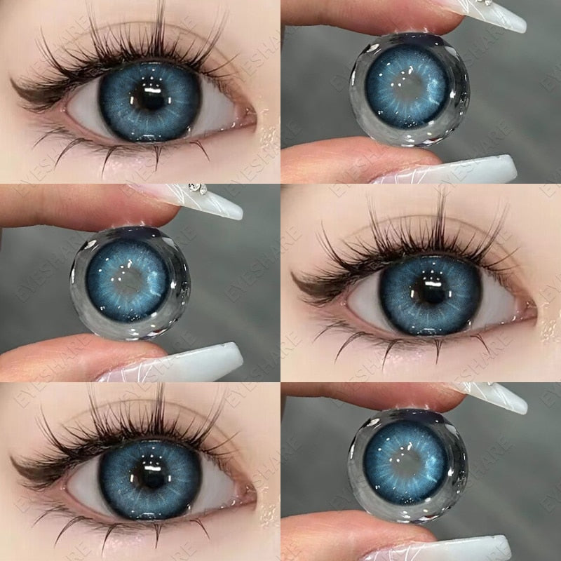 1 Pair New Colored Contact Lenses for Eyes Red Contacts Lenses Yearly Natural Fashion Blue Eyes Contacts Korean Lenses