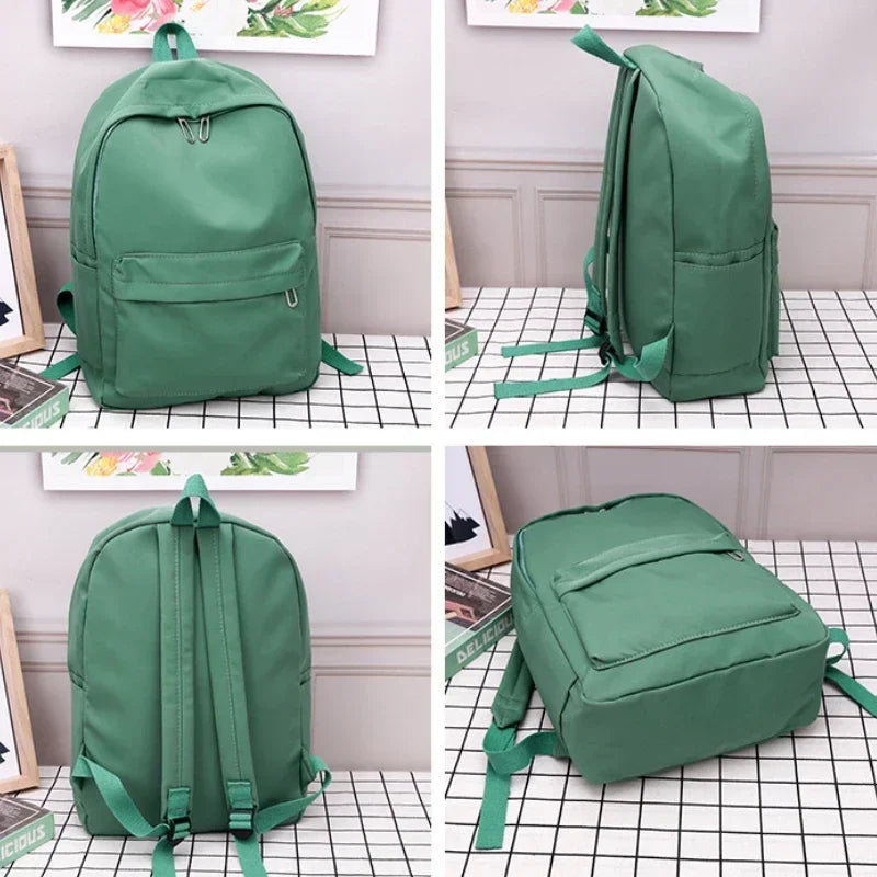 Ddbos BACK TO SCHOOL High Quality New Waterproof Nylon Women Backpack Female Travel Bag Backpacks Schoolbag for Teenage Girls Solid Color Bookbag