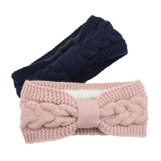 Ddbos Winter Knitted Headbands for Women Warm Woolen Knitting Ear Warmer Cross Knot Turban Headwear Girls Hair Band Hair Accessories