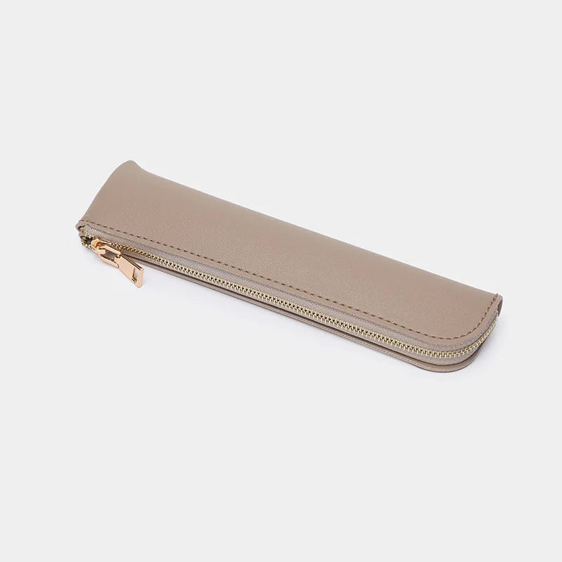 Ddbos Simple Fountain Pen Sleeve Small PU Pen Bag Japanese Stationery Candy Color Zipper Pencil Pouch Student School Supplies