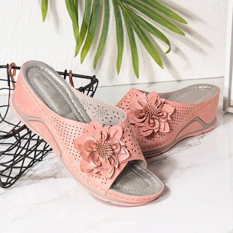 Ddbos Sandals Women Summer New Women's Woven Flower Wedge Slippers Outdoor Sports Beach Casual Peep Toe Comfortable Shoes