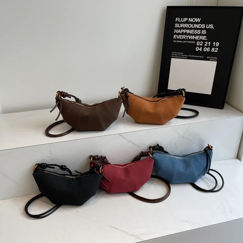 Ddbos 2024 Retro Trend Solid Color Splicing Leather Shoulder Bag Women Korean Fashion Winter Handbags Lady Crossbody Bag