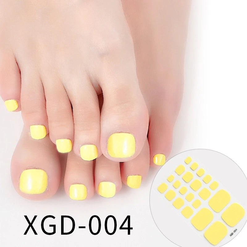 Ddbos 22 Tips Toe Nail Wraps Full Cover Nails Sticker Art Decorations Manicure Nail Vinyls Adhesive Nails Deco For Women Girls DIY